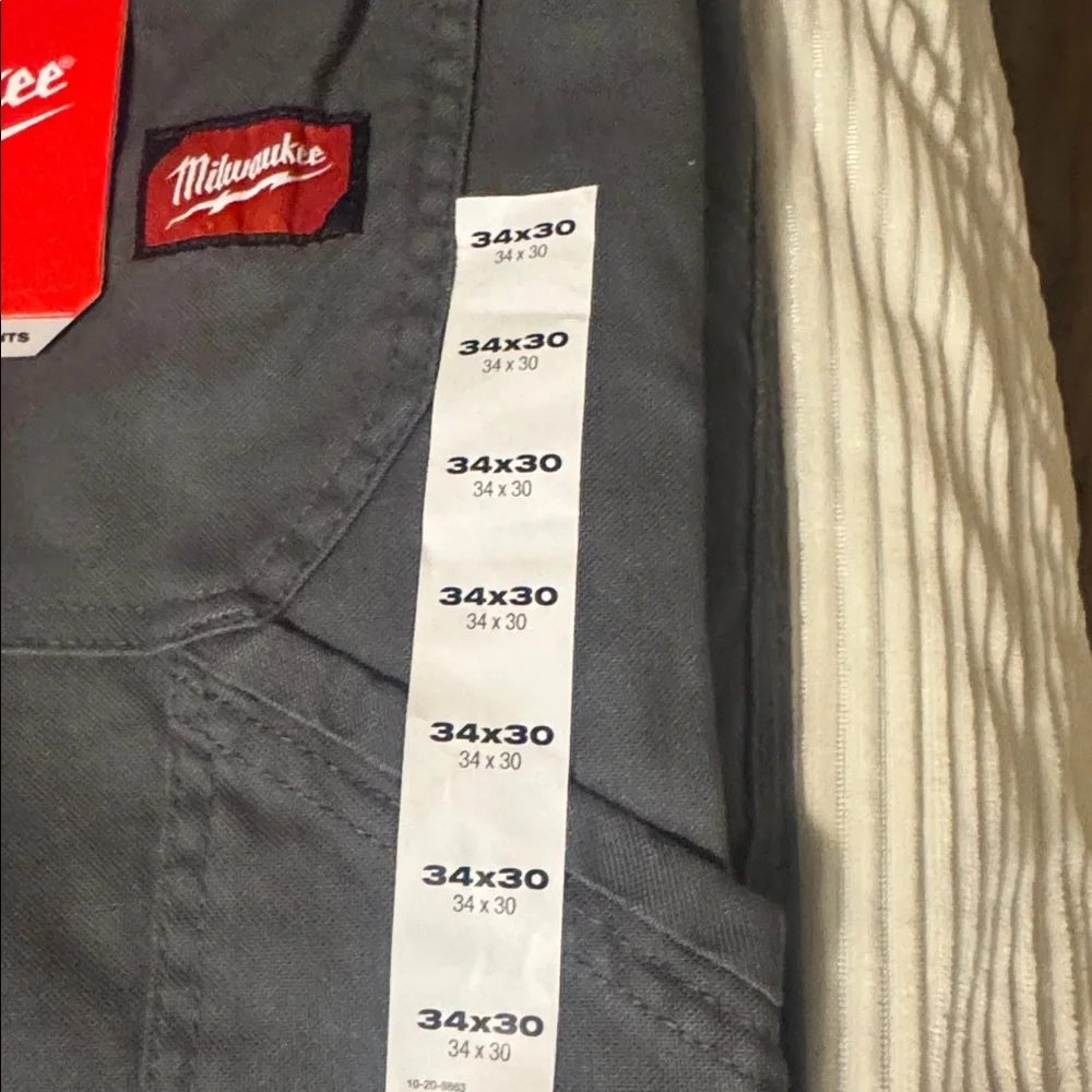 Gray Mens Flex Work Pants. Heavy Duty - Picture 3 of 5